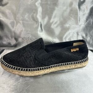 Toni‎ Pons Flat Espadrilles Black Linen Women's EU 39 / US 8.5 Boho Spring Shoes